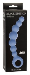 Синяя упругая анальная цепочка Flexible Wand - 18 см. фото 4 — pink-kiss