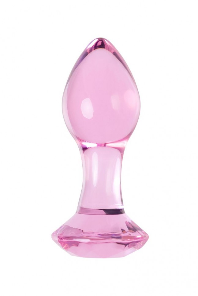 Розовая анальная втулка из стекла - 8,5 см. фото 1 — pink-kiss