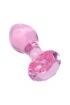 Розовая анальная втулка из стекла - 8,5 см. фото 3 — pink-kiss