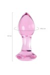 Розовая анальная втулка из стекла - 8,5 см. фото 7 — pink-kiss