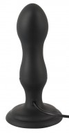 Черная анальная вибропробка с вращением Butt Plug - 13,6 см. фото 3 — pink-kiss