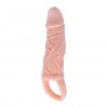 Дымчатая вибрирующая насадка на пенис с подхватом для мошонки - 17 см. фото 3 — pink-kiss