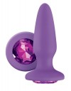 Фиолетовая анальная пробка с фиолетовым кристаллом Glams Purple Gem - 10,4 см. фото 1 — pink-kiss