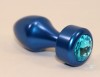 Синяя анальная пробка с голубым кристаллом - 7,8 см. фото 1 — pink-kiss