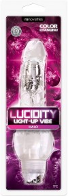 Прозрачный вибратор-реалистик Lucidity Halo Light Up Vibe - 23 см. фото 2 — pink-kiss