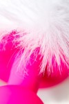 Розовая анальная втулка Sweet bunny с белым пушистым хвостиком фото 10 — pink-kiss