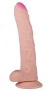 Телесный фаллоимитатор на присоске из неоскин - 19,5 см. фото 1 — pink-kiss