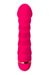 Розовый рельефный вибромассажер - 16 см. фото 1 — pink-kiss