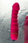 Розовый рельефный вибромассажер - 16 см. фото 13 — pink-kiss