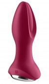 Малиновая вибропробка с вращением бусин Rotator Plug 2+ - 12,8 см. фото 1 — pink-kiss