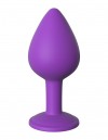 Фиолетовая анальная пробка со стразом Her Little Gem Medium Plug - 8,3 см. фото 3 — pink-kiss