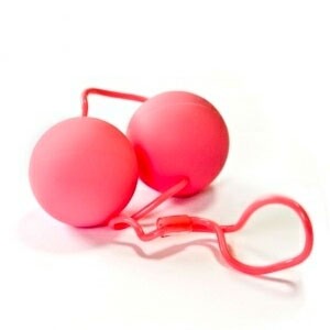 Круглые розовые вагинальные шарики со шнурком фото 1 — pink-kiss
