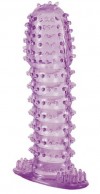 Гелевая фиолетовая насадка с шипами - 12 см. фото 1 — pink-kiss