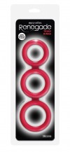 Красное тройное эрекционное кольцо Triad Cock Ring фото 2 — pink-kiss