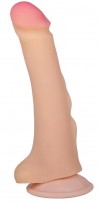Телесный фаллоимитатор на присоске со стимулирующими шишечками - 18 см. фото 1 — pink-kiss