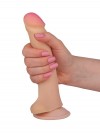 Телесный фаллоимитатор на присоске со стимулирующими шишечками - 18 см. фото 6 — pink-kiss