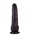 Чёрный фаллоимитатор с клиторальными лепестками - 18,5 см. фото 3 — pink-kiss