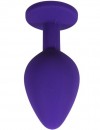 Фиолетовая анальная пробка с радужным кристаллом - 8 см. фото 2 — pink-kiss