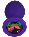 Фиолетовая анальная пробка с радужным кристаллом - 8 см. фото 4 — pink-kiss