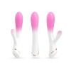 Бело-розовый вибромассажер-кролик - 20,5 см. фото 3 — pink-kiss