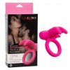 Розовое перезаряжаемое кольцо Silicone Rechargeable Triple Clit Flicker фото 2 — pink-kiss