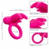 Розовое перезаряжаемое кольцо Silicone Rechargeable Triple Clit Flicker фото 4 — pink-kiss