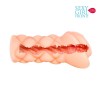 Телесный мастурбатор-вагина с вибрацией и комплектом эрекционных колец фото 4 — pink-kiss