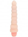Телесный гнущийся вибратор ребристой формы - 18,2 см. фото 1 — pink-kiss
