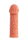 Телесная насадка на фаллос с отверстием для мошонки - 15,6 см. фото 5 — pink-kiss