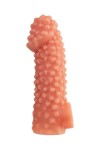 Телесная насадка на фаллос с отверстием для мошонки - 15,6 см. фото 6 — pink-kiss