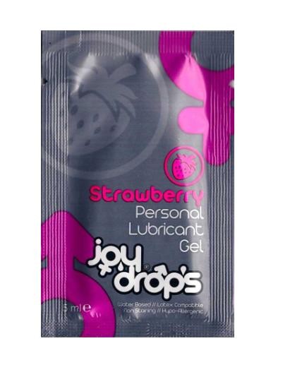 Пробник смазки на водной основе с ароматом клубники JoyDrops Strawberry - 5 мл. фото 1 — pink-kiss