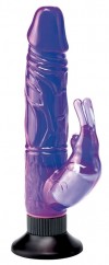 Фиолетовый вибратор-кролик с присоской Deluxe Bunny - 21 см. фото 1 — pink-kiss