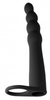 Черная вибронасадка для двойного проникновения Bramble - 16,5 см. фото 3 — pink-kiss