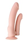 Двойной фаллоимитатор с присоской и съемной вибропулей - 19,5 см. фото 5 — pink-kiss