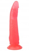 Розовый фаллоимитатор без мошонки с присоской - 17 см. фото 1 — pink-kiss