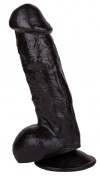 Реалистичный чёрный фаллоимитатор на присоске - 17,8 см. фото 1 — pink-kiss