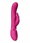 Розовый вибромассажер May Pulse-Wave & C-spot & G-Spot Rabbit - 22 см. фото 1 — pink-kiss