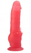 Розовый фаллоимитатор с шипами для клиторальной стимуляции - 17,8 см. фото 1 — pink-kiss