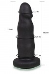 Черная реалистичная насадка-фаллоимитатор с головкой - 13 см. фото 2 — pink-kiss