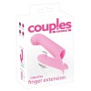 Нежно-розовая двойная вибронасадка на палец Vibrating Finger Extension - 17 см. фото 2 — pink-kiss