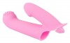 Нежно-розовая двойная вибронасадка на палец Vibrating Finger Extension - 17 см. фото 3 — pink-kiss