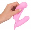 Нежно-розовая двойная вибронасадка на палец Vibrating Finger Extension - 17 см. фото 6 — pink-kiss