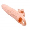 Телесная вибронасадка с клиторальным стимулятором Brave Man - 20,5 см. фото 5 — pink-kiss