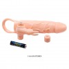 Телесная вибронасадка с клиторальным стимулятором Brave Man - 20,5 см. фото 8 — pink-kiss