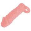 Фаллическая насадка с точками и подхватом мошонки - 13 см. фото 2 — pink-kiss