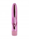 Розовый глянцевый пластиковый вибратор - 14 см. фото 1 — pink-kiss