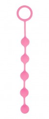 Розовая анальная цепочка с кольцом-ограничителем - 23 см. фото 1 — pink-kiss