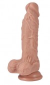 Реалистичный фаллоимитатор REAL с мошонкой на присоске - 19 см. фото 1 — pink-kiss
