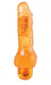 Оранжевый вибратор-реалистик JELLY JOY 7INCH 10 RHYTHMS ORANGE - 17,5 см. фото 1 — pink-kiss