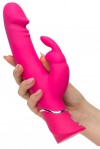 Розовый вибратор-кролик Realistic Dual Density Rechargeable Rabbit Vibrator - 25,5 см. фото 4 — pink-kiss